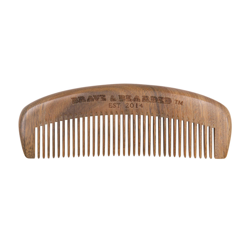 Sandalwood Beard Comb by Brave & Bearded